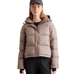 NWT Quince Women's XS Stone Taupe Responsible Down Cropped Puffer Jacket 3146
